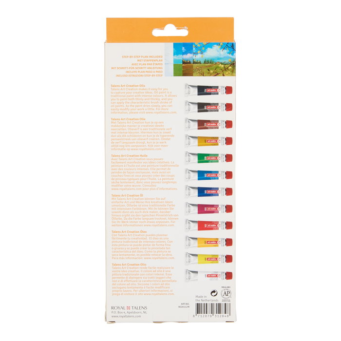 Talens Art Creation Set de Iniciación de Pintura al Óleo con 12 Tubos de 12 ml